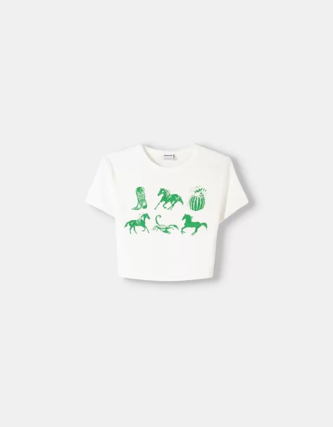 Camiseta manga corta con estampado Off white