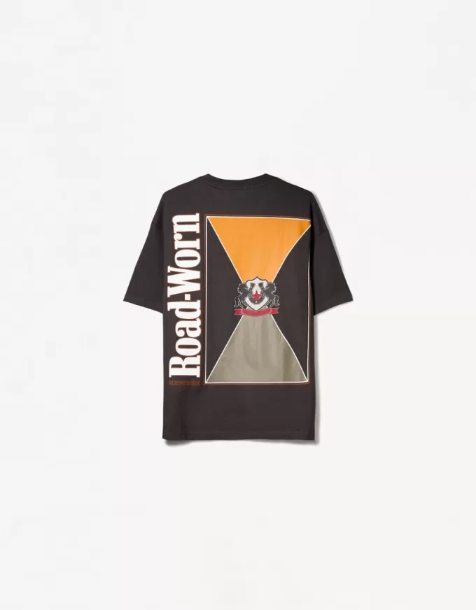 Camiseta manga corta con estampado Grey