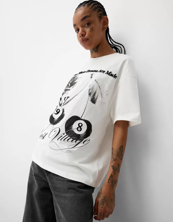 Camiseta manga corta con estampado Off white
