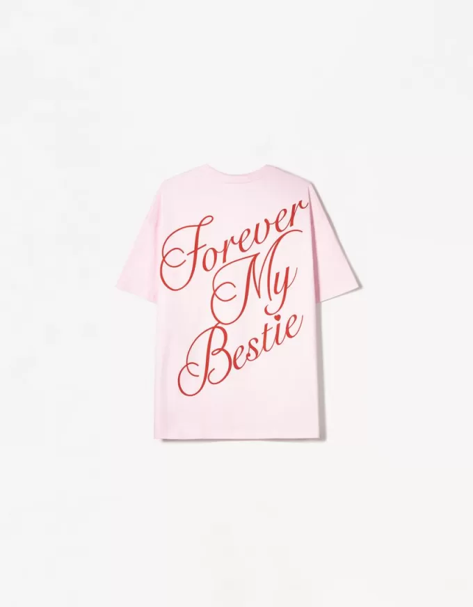 Camiseta manga corta con estampado Pink