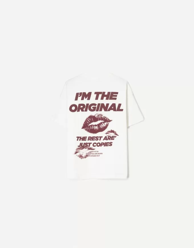 Camiseta manga corta con estampado White