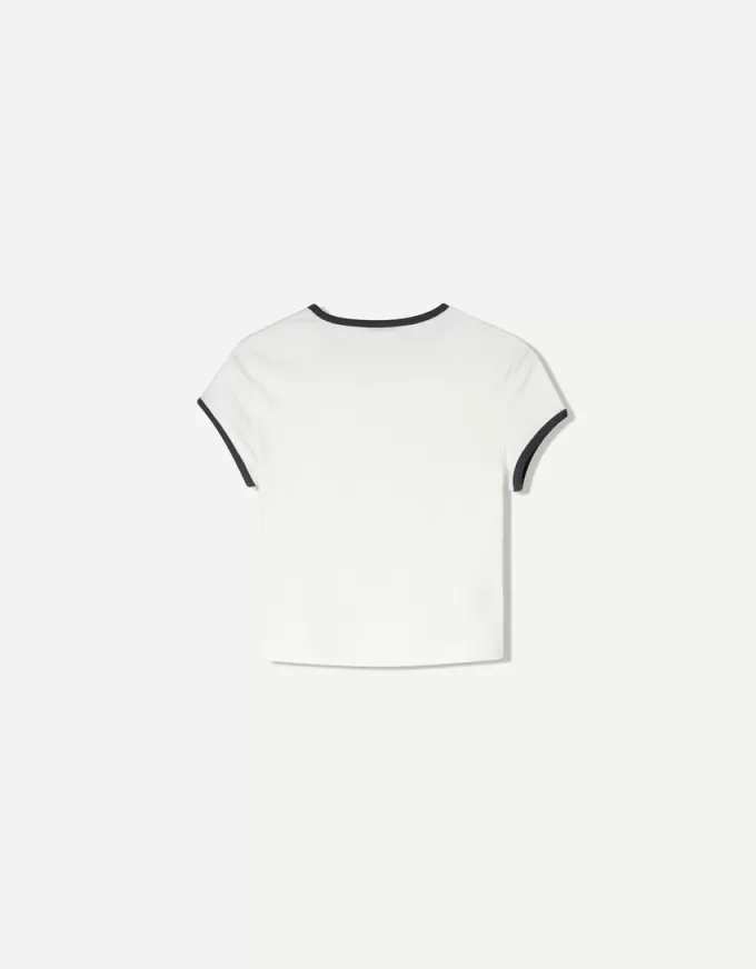Camiseta manga corta con estampado White