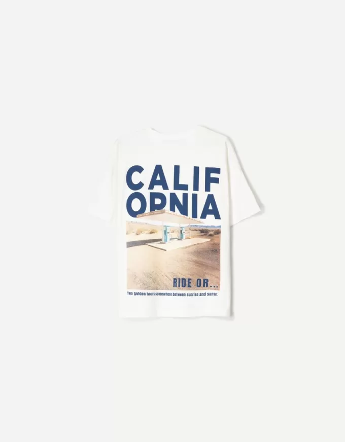 Camiseta manga corta con estampado White
