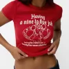 Camiseta manga corta con estampado Red