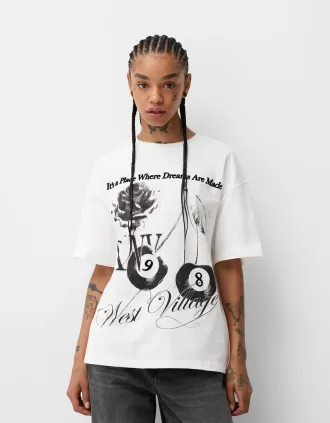 Camiseta manga corta con estampado Off white