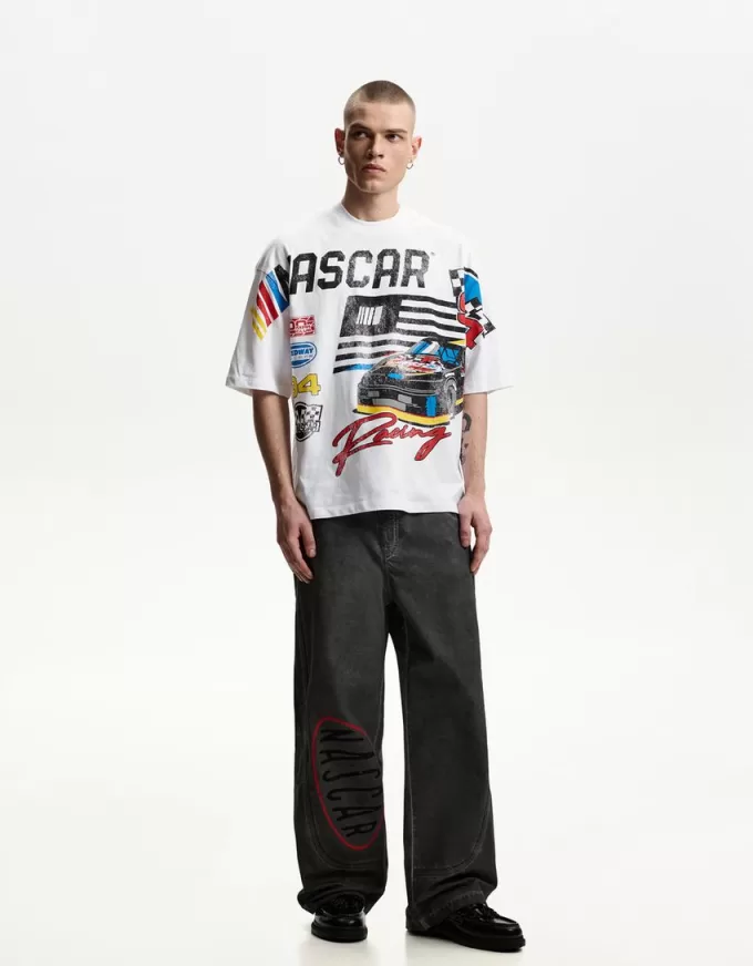 Camiseta manga corta con estampado Nascar White