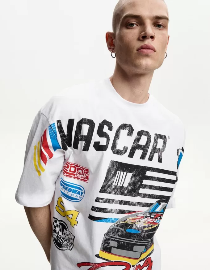 Camiseta manga corta con estampado Nascar White
