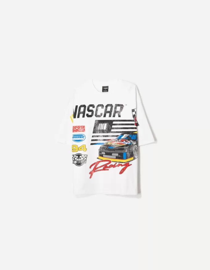 Camiseta manga corta con estampado Nascar White