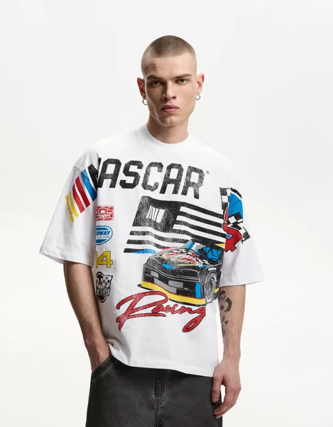 Camiseta manga corta con estampado Nascar White