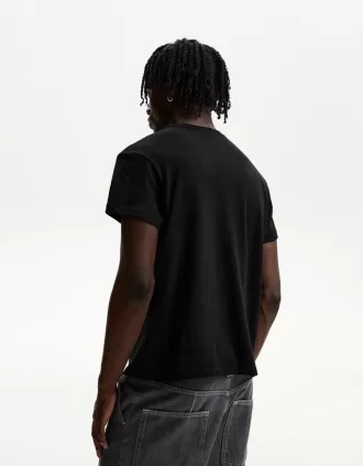 Camiseta manga corta efecto flameado Black
