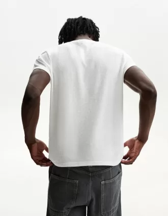 Camiseta manga corta efecto flameado White