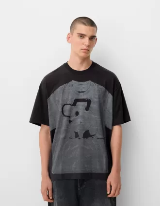 Camiseta manga corta estampado Chainsaw Man Black