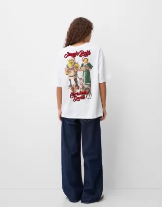 Camiseta manga corta estampado Shrek White