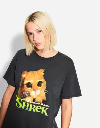 Camiseta manga corta estampado Shrek Grey