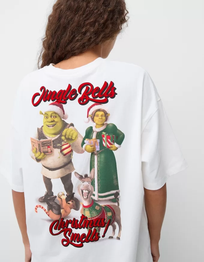 Camiseta manga corta estampado Shrek White Camiseta manga corta estampado Shrek White