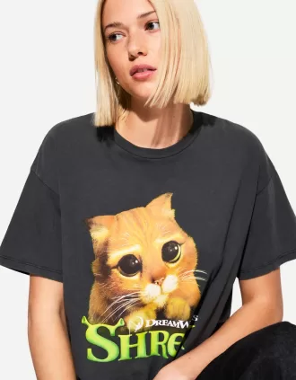 Camiseta manga corta estampado Shrek Grey
