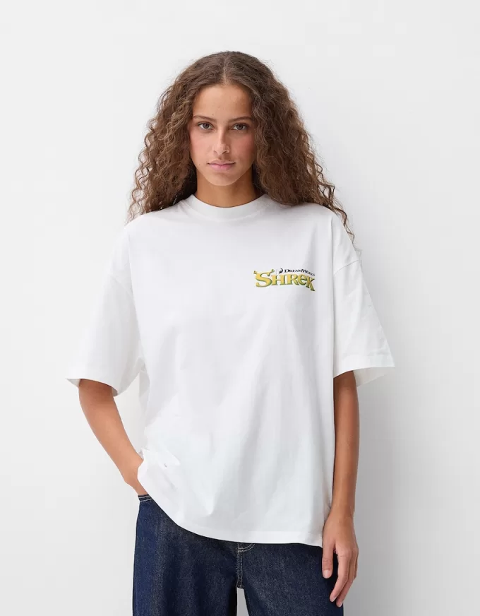 Camiseta manga corta estampado Shrek White Camiseta manga corta estampado Shrek White
