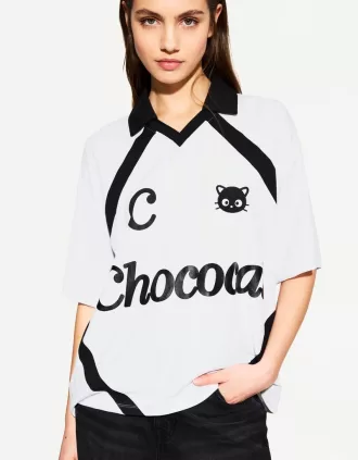 Camiseta manga corta estampado chococats White