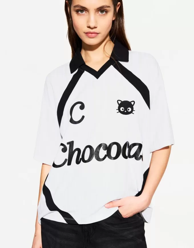 Camiseta manga corta estampado chococats White Camiseta manga corta estampado chococats White