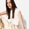 Camiseta manga corta fruncido lateral Off white