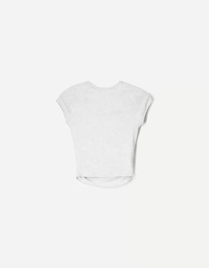 Camiseta manga corta fruncido lateral Grey Camiseta manga corta fruncido lateral Grey