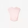 Camiseta manga corta fruncido lateral Pink