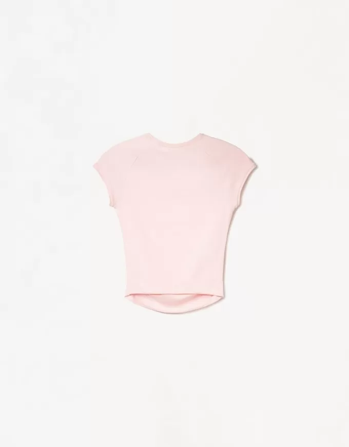 Camiseta manga corta fruncido lateral Pink