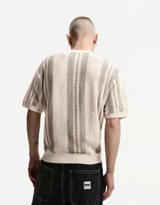 Camiseta manga corta rayas textura Sand