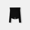 Camiseta manga larga con botones Black Camiseta manga larga con botones Black