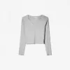 Camiseta manga larga cuello pico Grey Camiseta manga larga cuello pico Grey