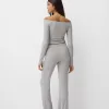 Camiseta manga larga escote Bardot Grey