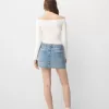 Camiseta manga larga escote Bardot Off white