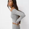 Camiseta manga larga escote Bardot Grey
