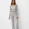 Camiseta manga larga escote Bardot Grey