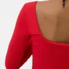 Camiseta manga larga escote cuadrado Red