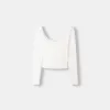Camiseta manga larga escote cuadrado Off white