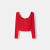 Camiseta manga larga escote cuadrado Red