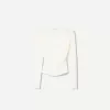 Camiseta manga larga fruncida Cream