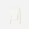 Camiseta manga larga fruncida Cream