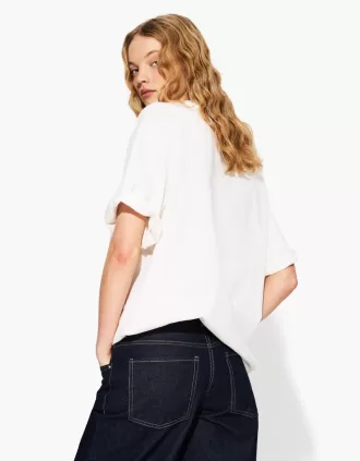 Camiseta oversize de algodón pesado de manga corta Off white