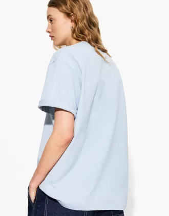 Camiseta oversize de algodón pesado de manga corta Light blue