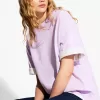 Camiseta oversize de algodón pesado de manga corta Violet