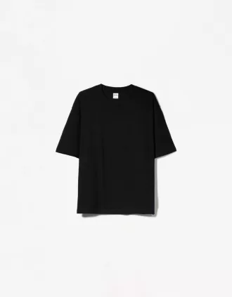 Camiseta oversize de algodón pesado de manga corta Black