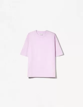 Camiseta oversize de algodón pesado de manga corta Violet