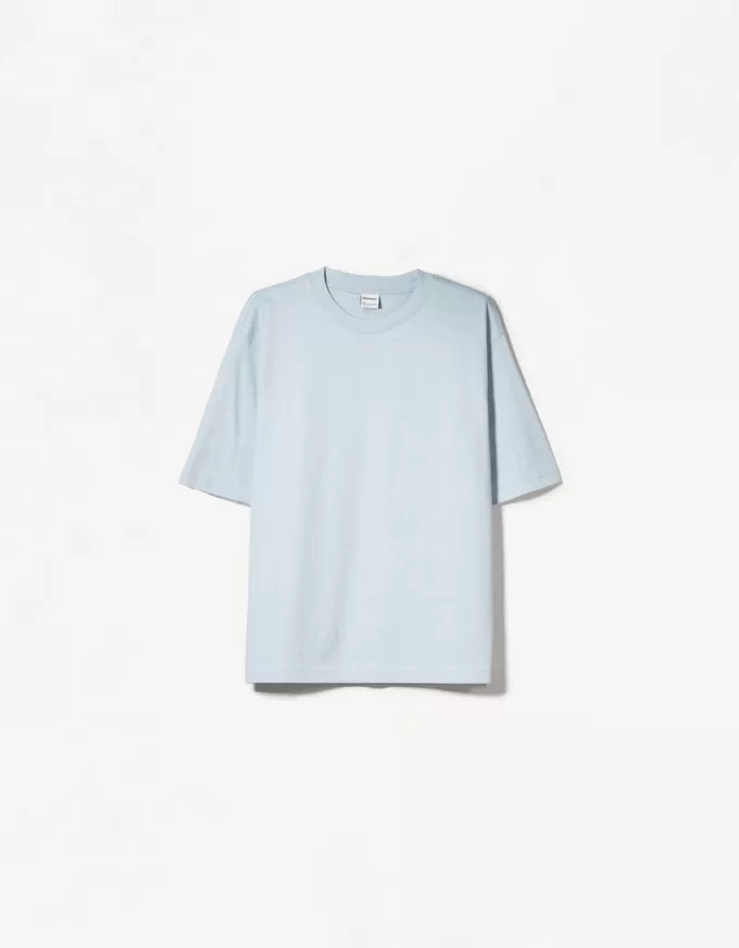 Camiseta oversize de algodón pesado de manga corta Light blue