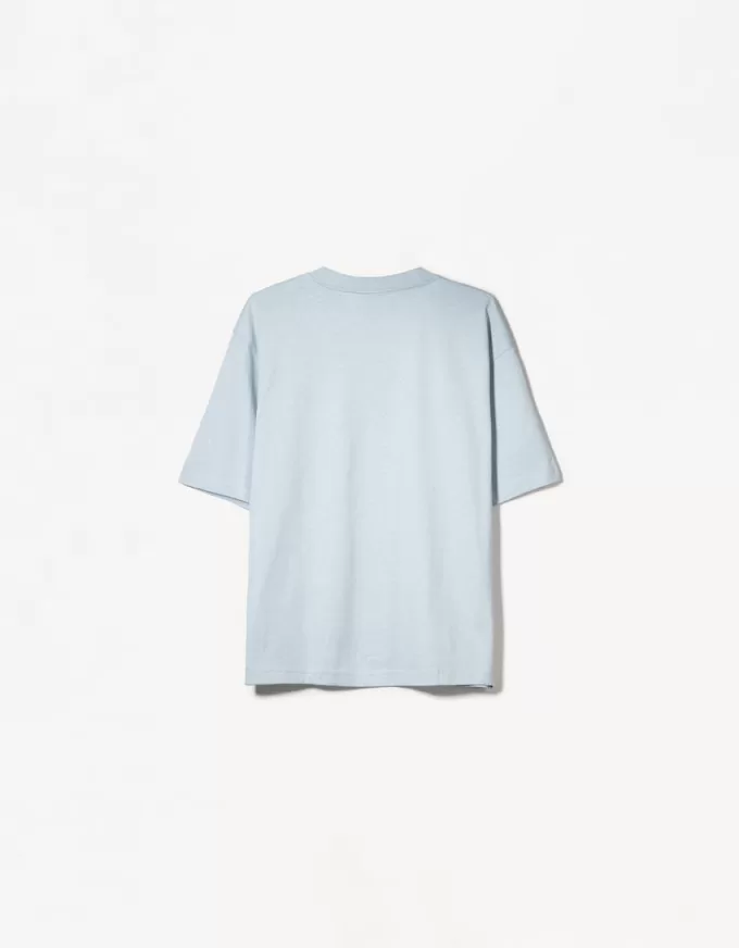 Camiseta oversize de algodón pesado de manga corta Light blue