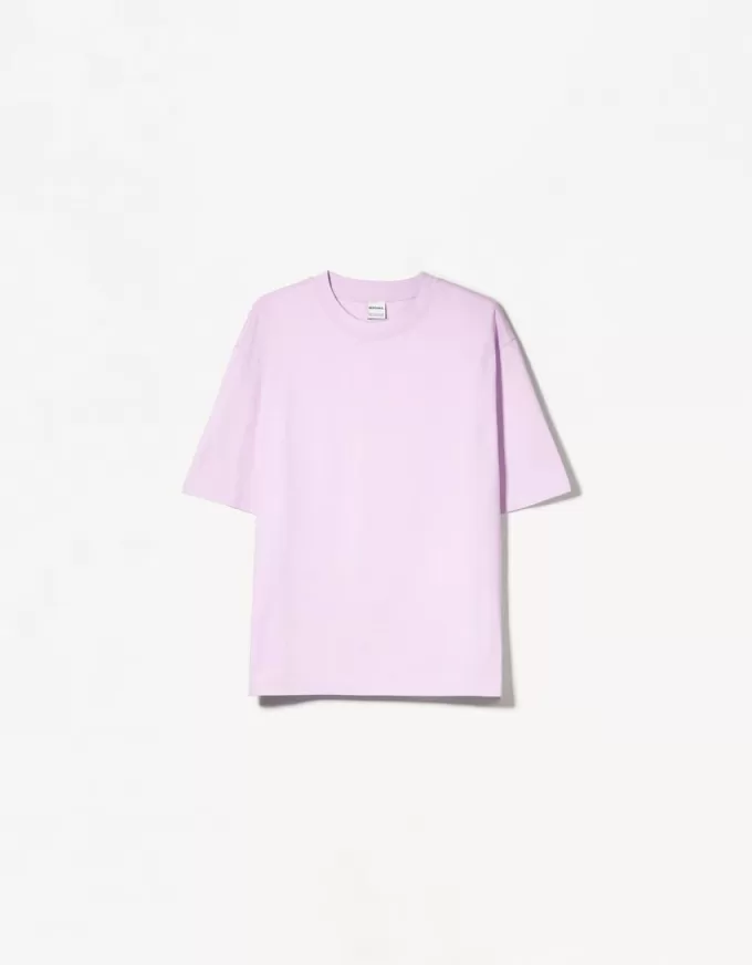 Camiseta oversize de algodón pesado de manga corta Violet