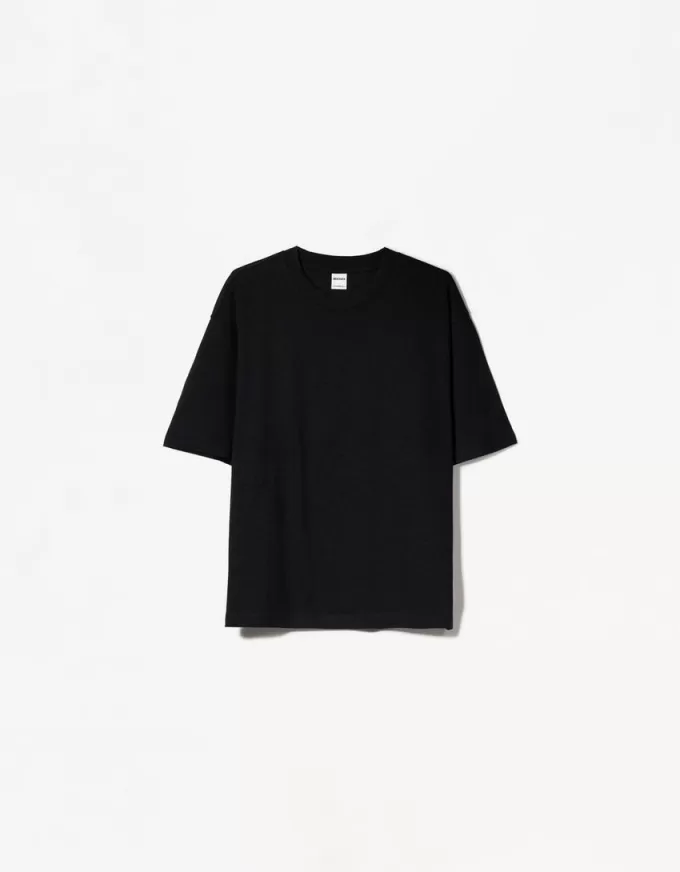 Camiseta oversize de algodón pesado de manga corta Black