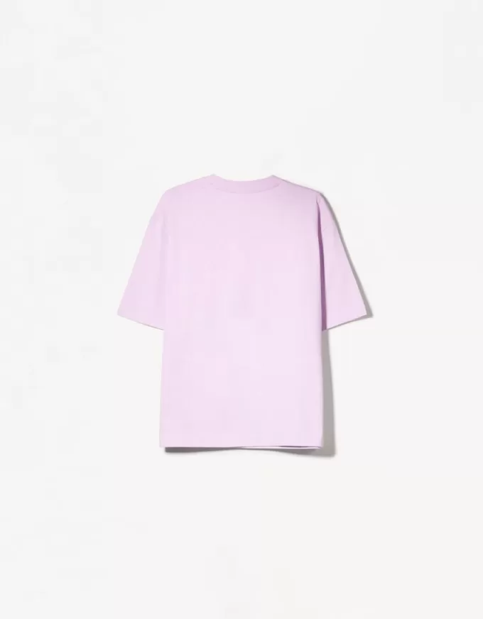 Camiseta oversize de algodón pesado de manga corta Violet