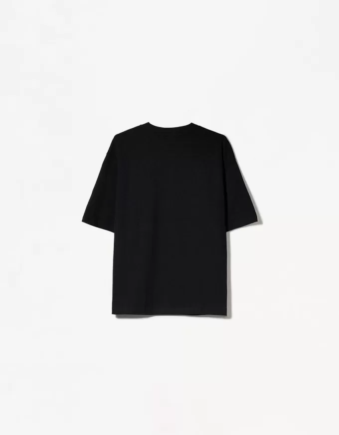 Camiseta oversize de algodón pesado de manga corta Black